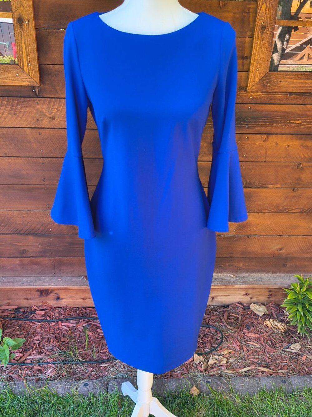 Calvin Klein | Dresses | Calvin Klein Womens Size 6 Ultramarine Blue Scuba Crepe Sheath Dress